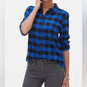 Banana Republic Dillion Classic Fit Buffalo Check Plaid Soft Flannel Shirt, EUC!